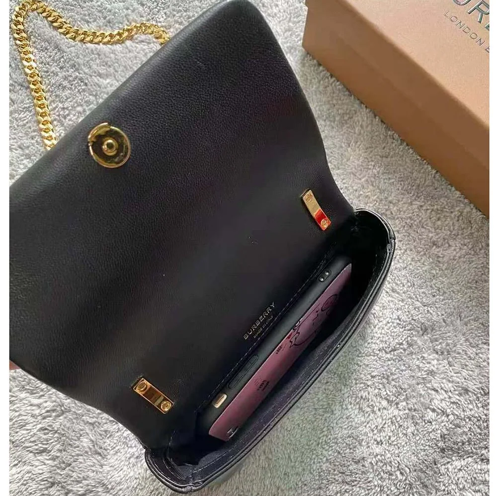 Burberry Mini Quilted Lambskin Lola Bag for Women in Black Burberry Mini Quilted Lambskin Lola Bag for Women in Black