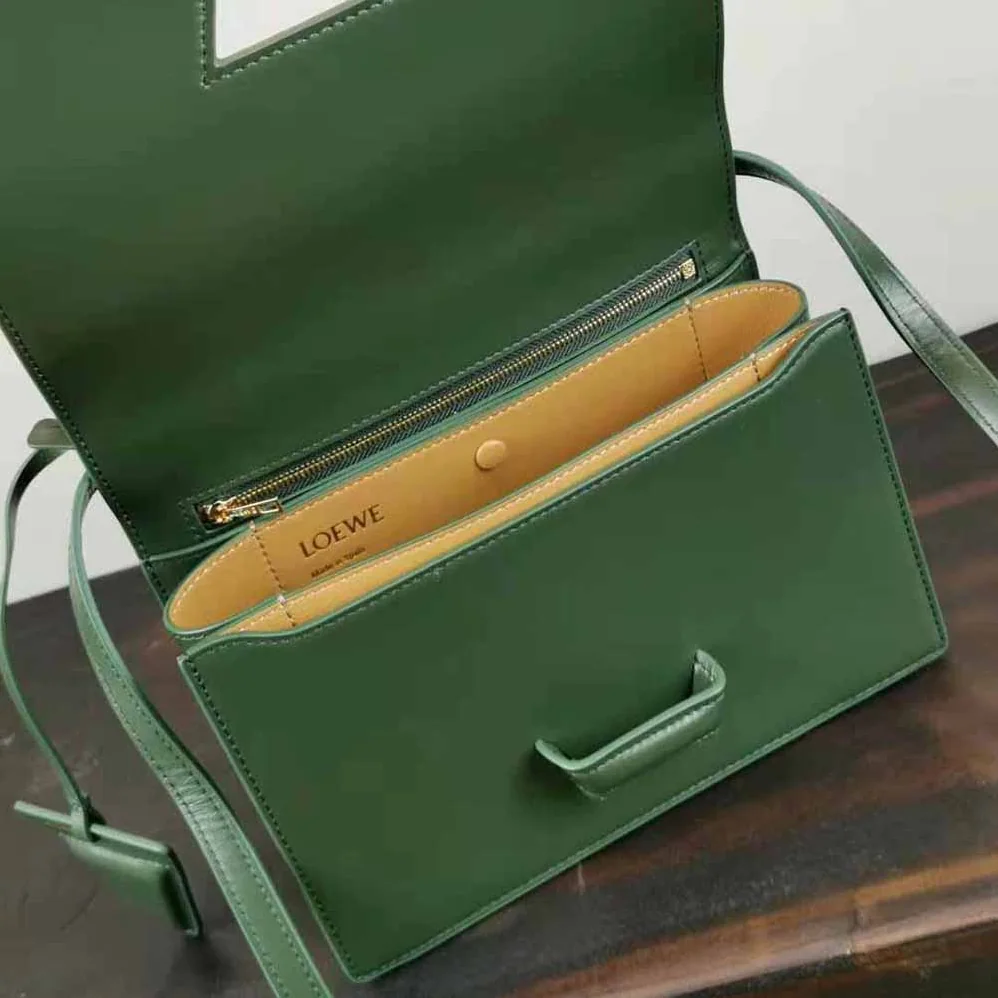 Loewe Barcelona Bag in Silk Calfskin for Women in Green