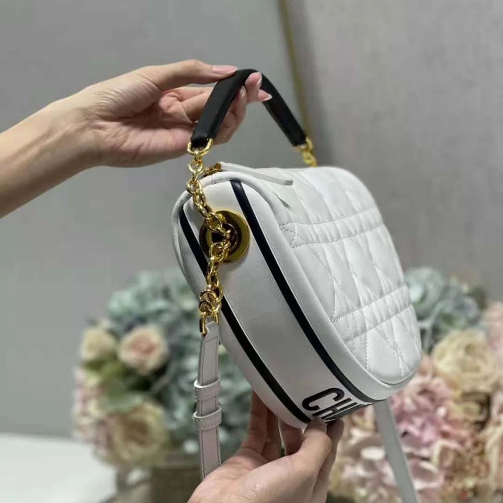 Dior Medium Dior Vibe Hobo Bag White Cannage Lambskin for Women
