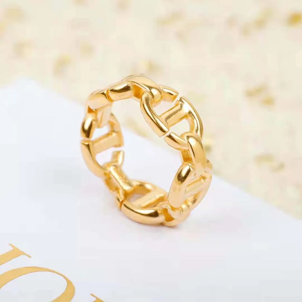 Dior CD Navy Ring Gold for Women in Finish Metal