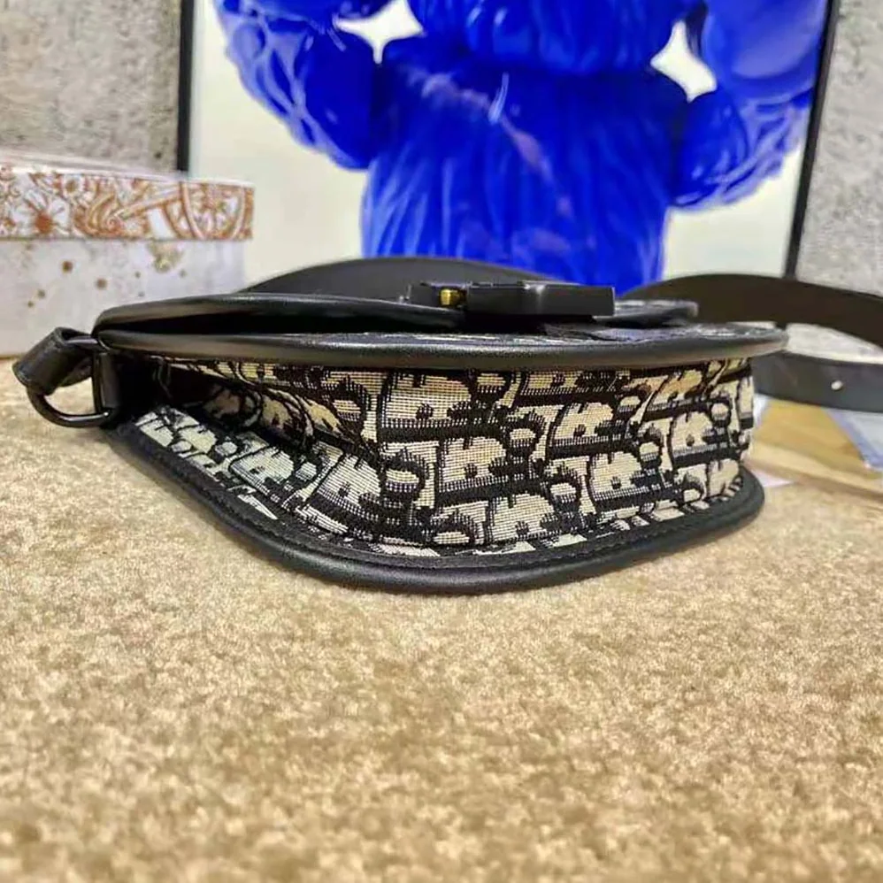 Dior Mini Gallop Bag with Strap Beige and Black Dior Oblique Jacquard for Men