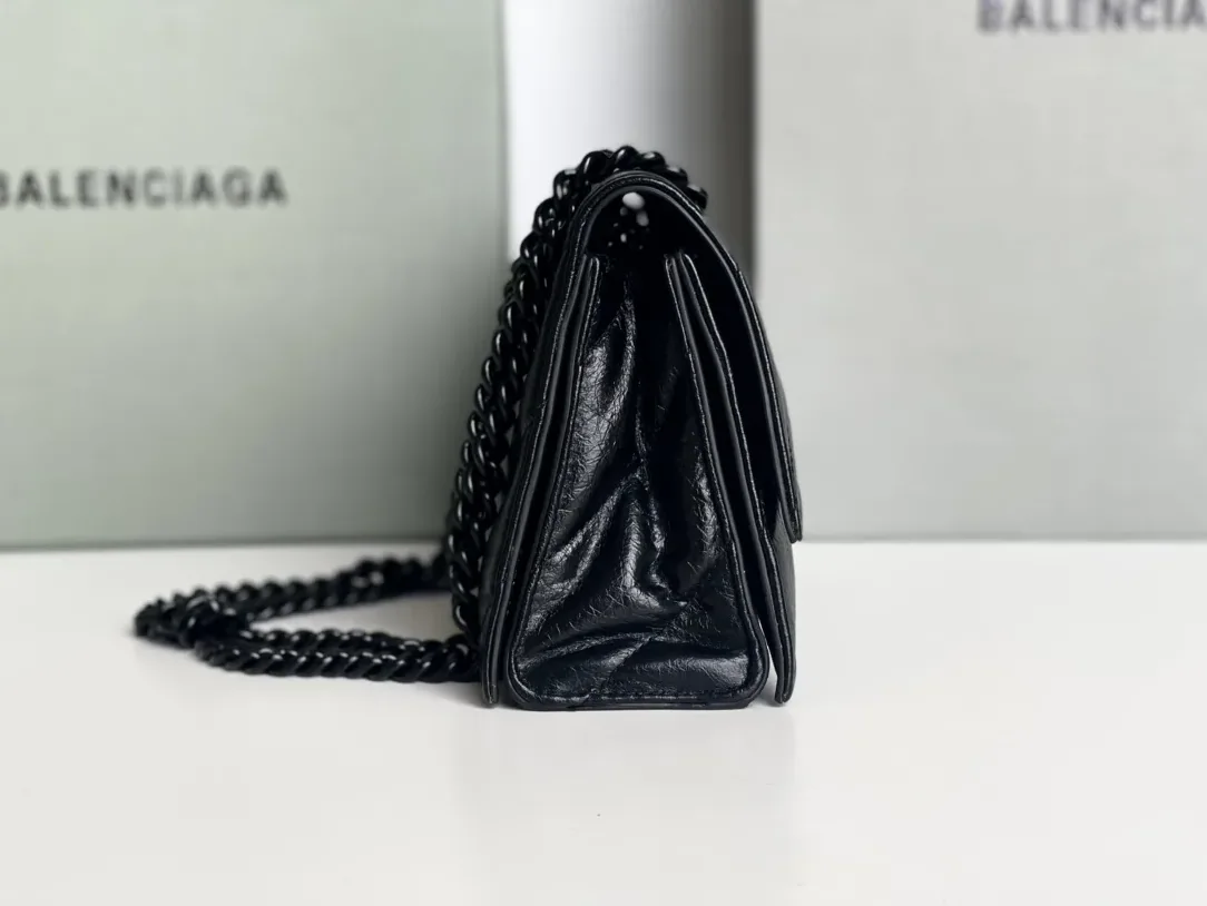 Balenciaga Crush Small Chain Bag Quilted In Black / Balenciaga Crush Small Chain Bag Quilted In Black /
