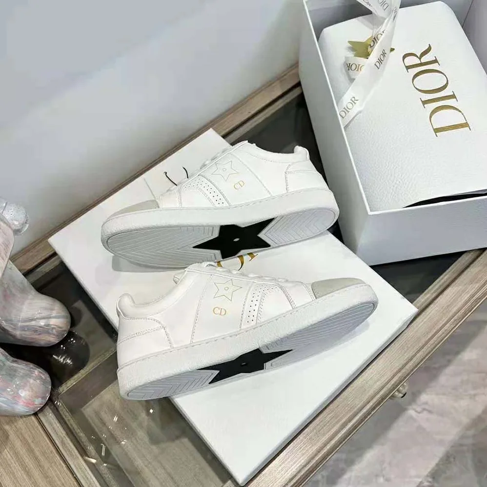 Dior Star Sneaker White Calfskin and Suede for Unisex Dior Star Sneaker White Calfskin and Suede for Unisex