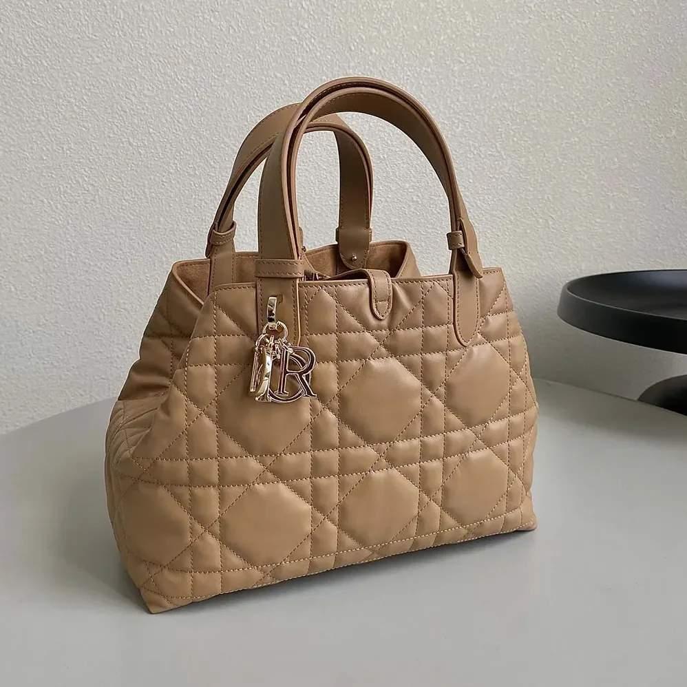 Dior Medium Dior Toujours Bag Medium Tan Macrocannage Calfskin for Women