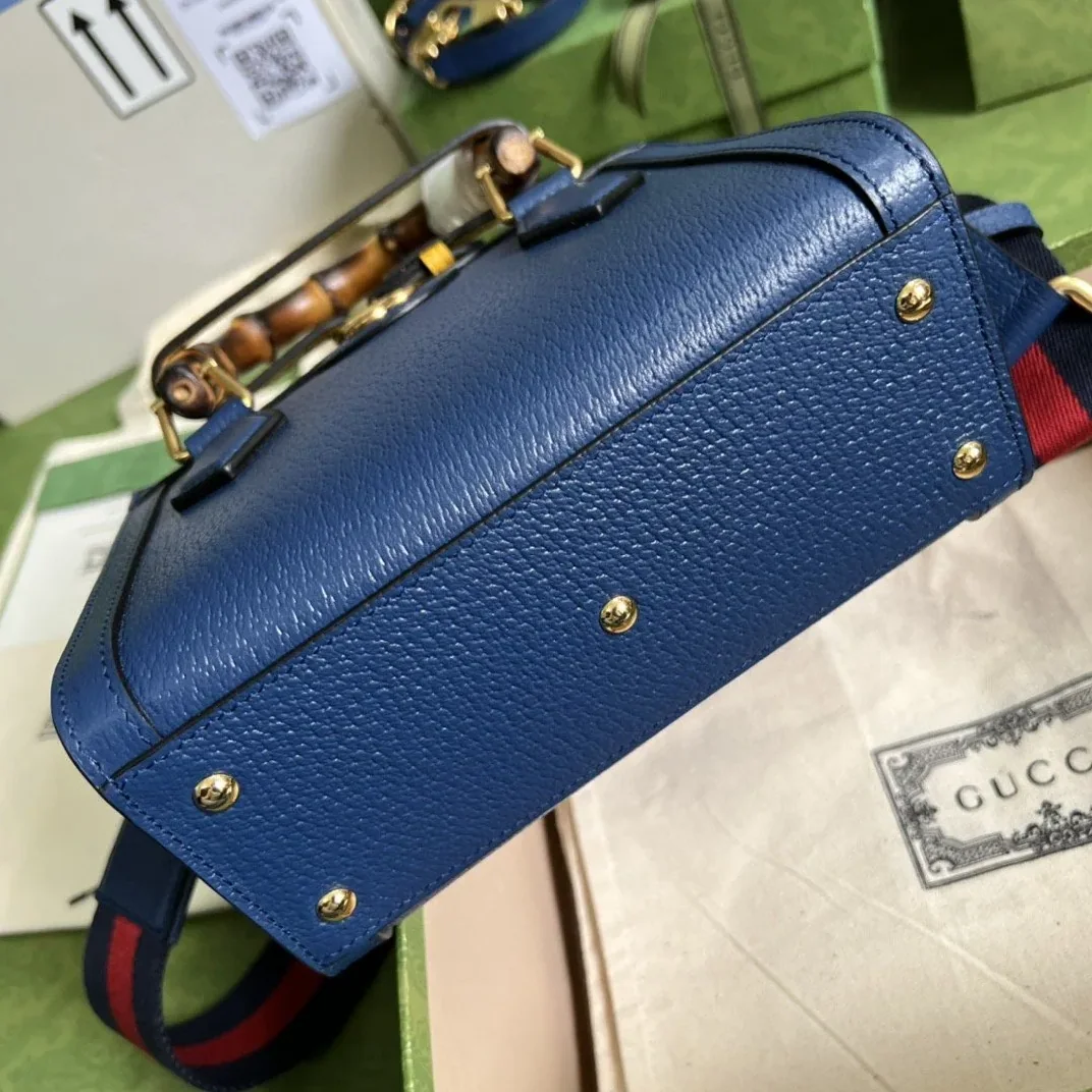 Gucci Diana Mini Tote Bag Canvas Lining Blue / GG