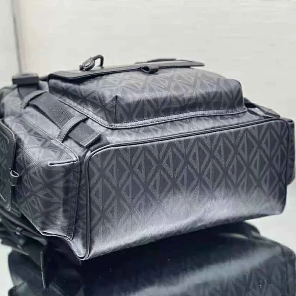 Dior Hit the Road Backpack Black CD Diamond Canvas for Men Dior Hit the Road Backpack Black CD Diamond Canvas for Men