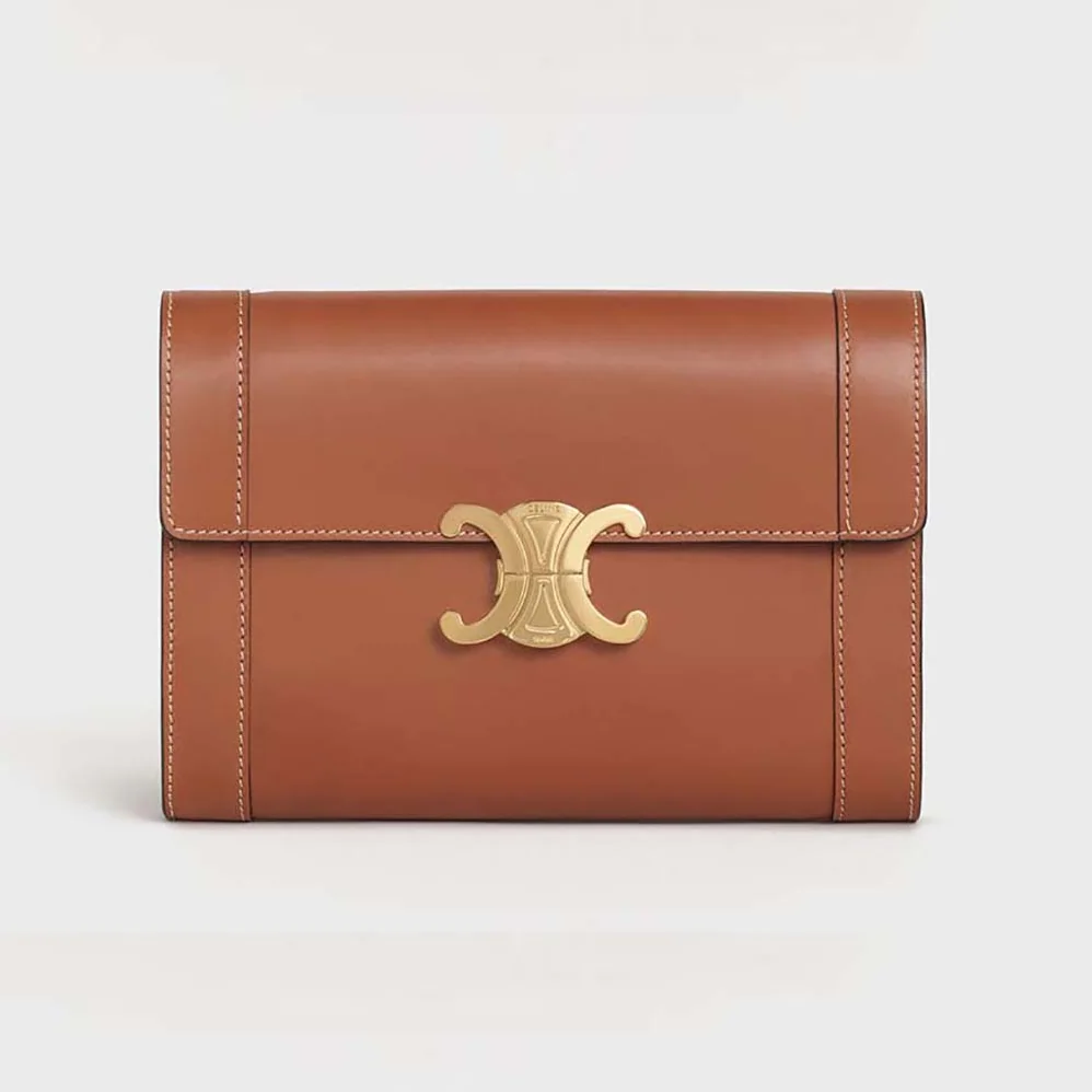 Celine Strap Bag Triomphe in Natural Calfskin for Women in Brown Celine Strap Bag Triomphe in Natural Calfskin for Women in Brown
