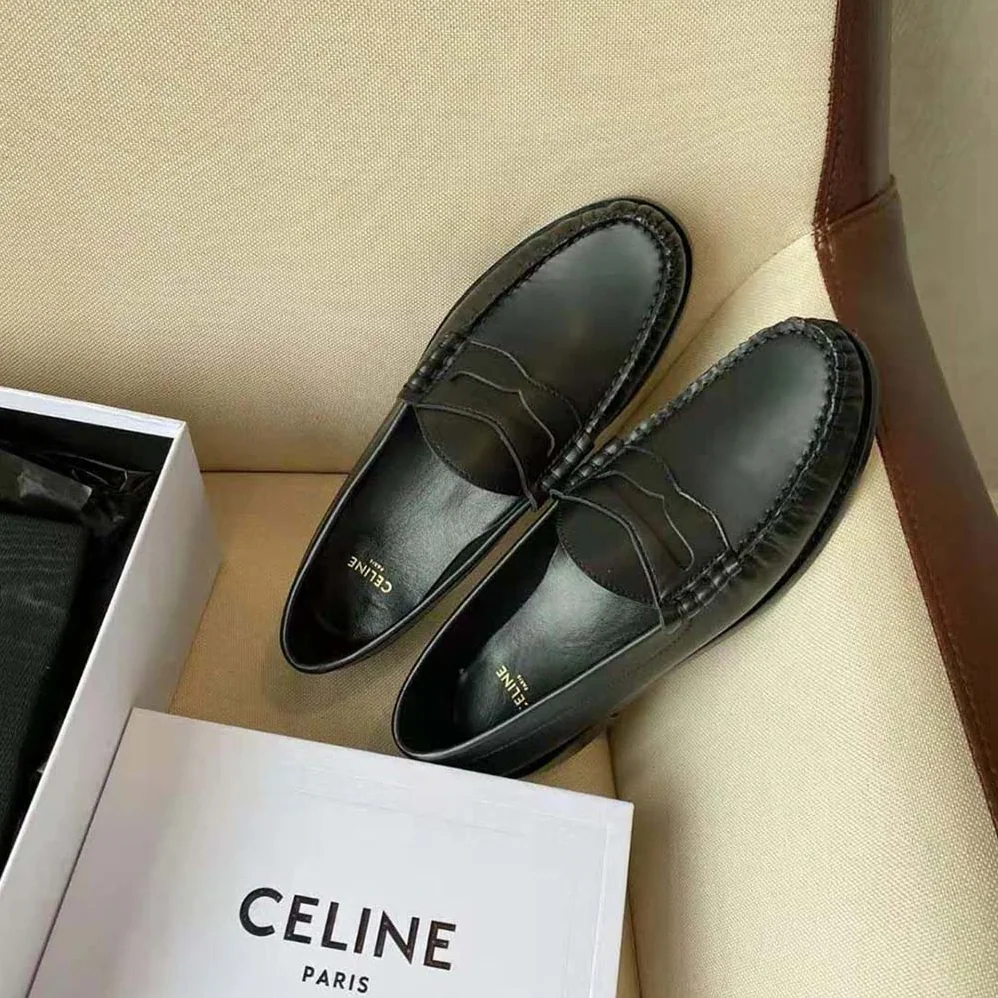 Celine Luco Loafer in Polished Calfskin for Women in Black Celine Luco Loafer in Polished Calfskin for Women in Black