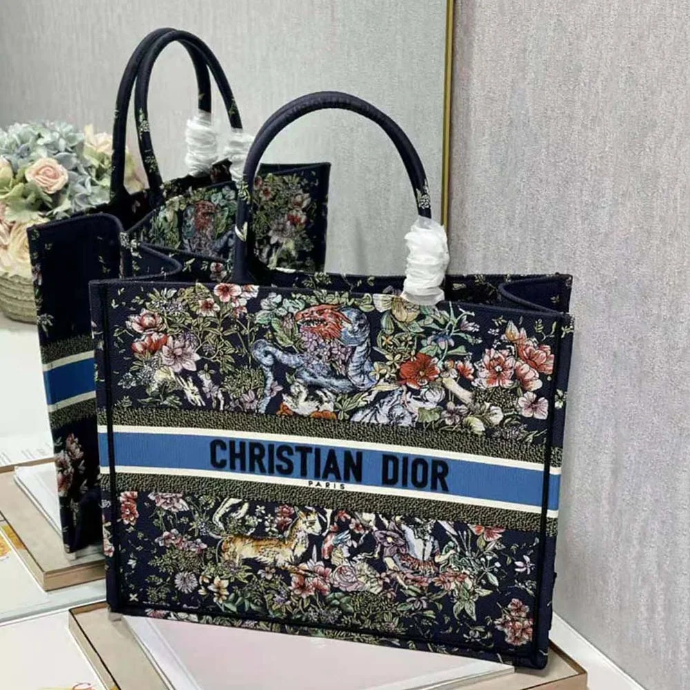 Dior Large Dior Book Tote Blue Multicolor D for Women in Constellation Embroidery