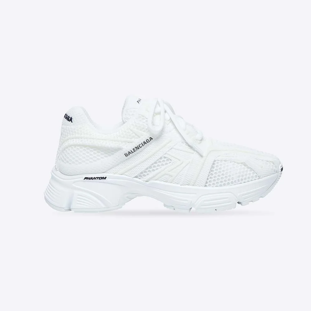 Balenciaga Phantom Sneaker in White Monocolor Fabric and Mesh for Unisex Balenciaga Phantom Sneaker in White Monocolor Fabric and Mesh for Unisex
