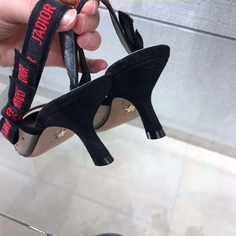 Dior Shoes J'Adior Dotted Swiss Slingback 65mm Heel for Women in Red Dior Shoes J'Adior Dotted Swiss Slingback 65mm Heel for Women in Red