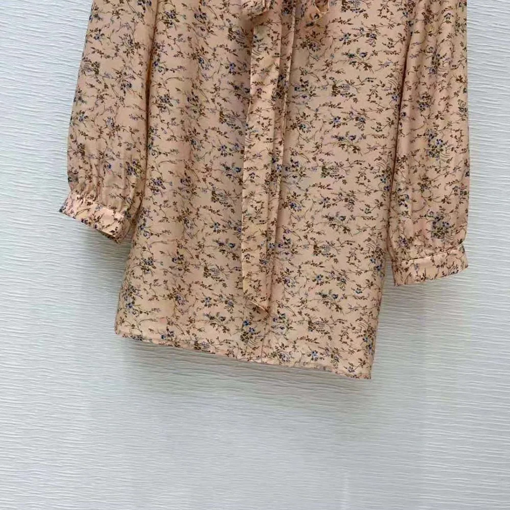 Celine Blouse with Bow in Printed Crepe DE Chine for Women Celine Blouse with Bow in Printed Crepe DE Chine for Women