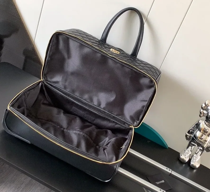 Chanel Classic Diamond in Quilted Suitcase Black /