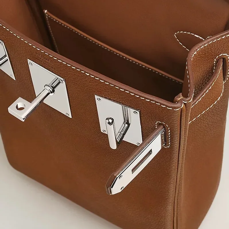 Hermes Hac A Dos PM Backpack in Fauve Silver Hardware
