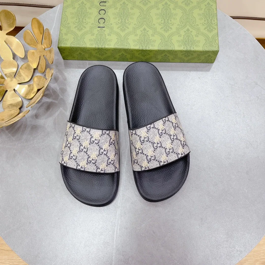 Gucci GG Slide Sandal With Bees Black for Women Gucci GG Slide Sandal With Bees Black for Women