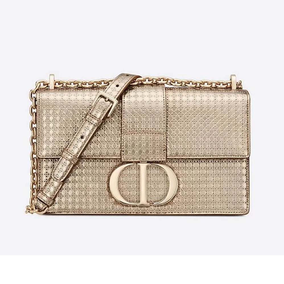 Dior 30 Montaigne Chain Bag Metallic Gold Microcannage Calfskin for Women Dior 30 Montaigne Chain Bag Metallic Gold Microcannage Calfskin for Women
