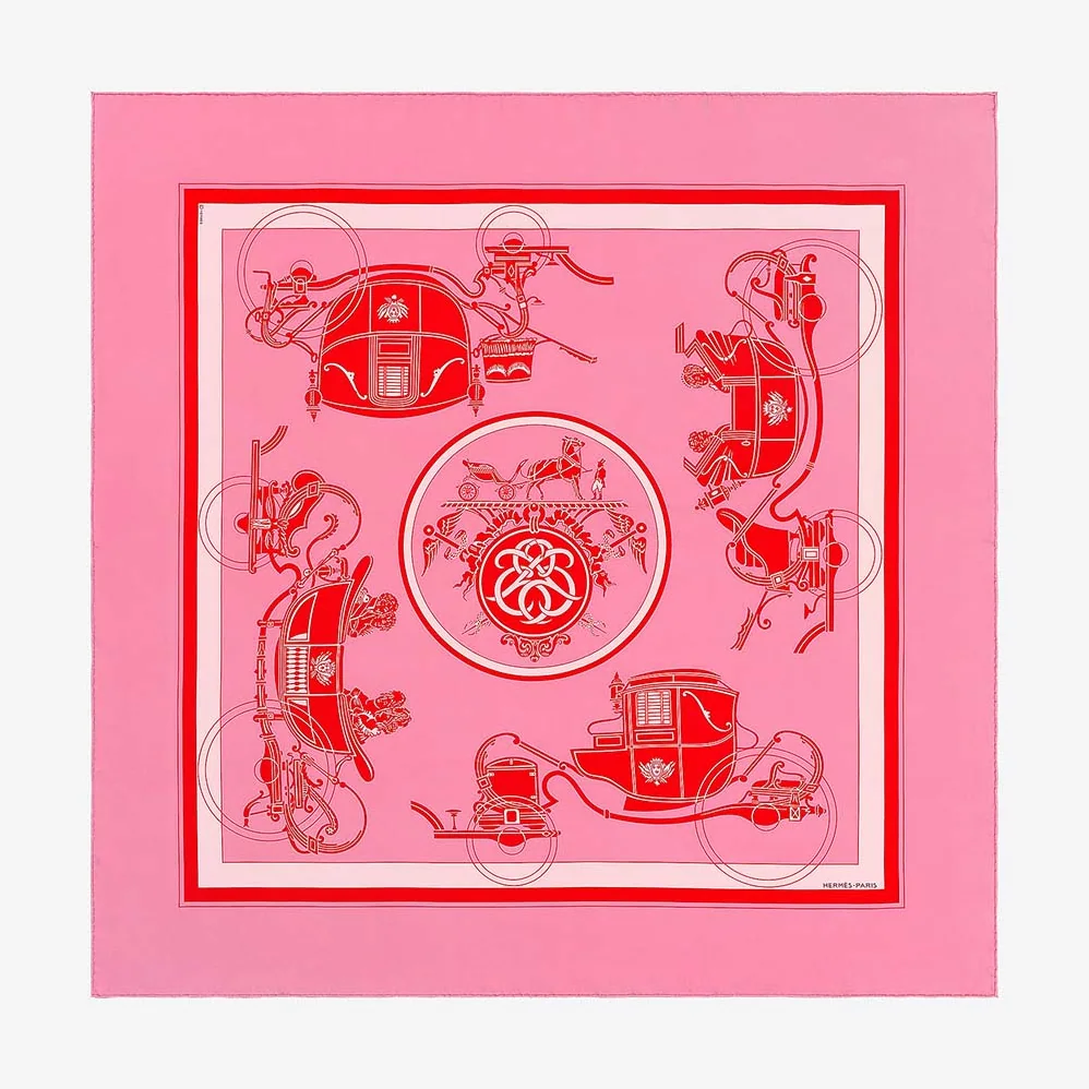 Hermes Ex-Libris Scarf 90 for Women in Pink
