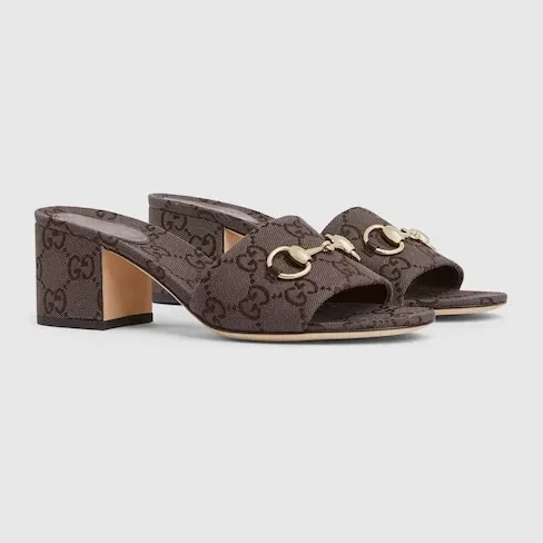 Gucci Horsebit Slide Sandals Dark Brown