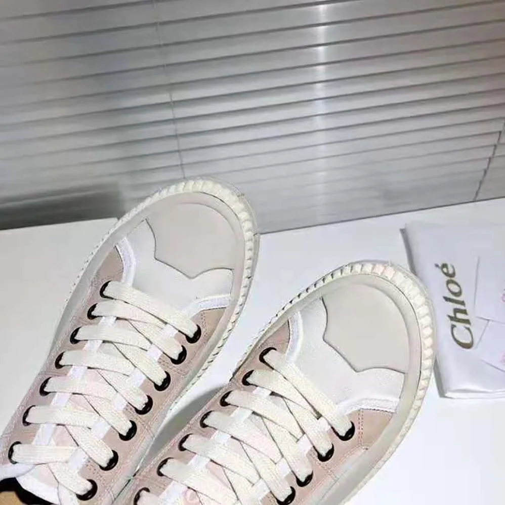 Chloe Clint Low-Top Sneaker in Nylon & Suede Calfskin for Women in Pink Chloe Clint Low-Top Sneaker in Nylon & Suede Calfskin for Women in Pink