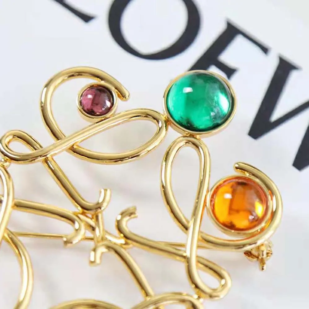 Loewe Small Anagram Brooch in Metal for Women