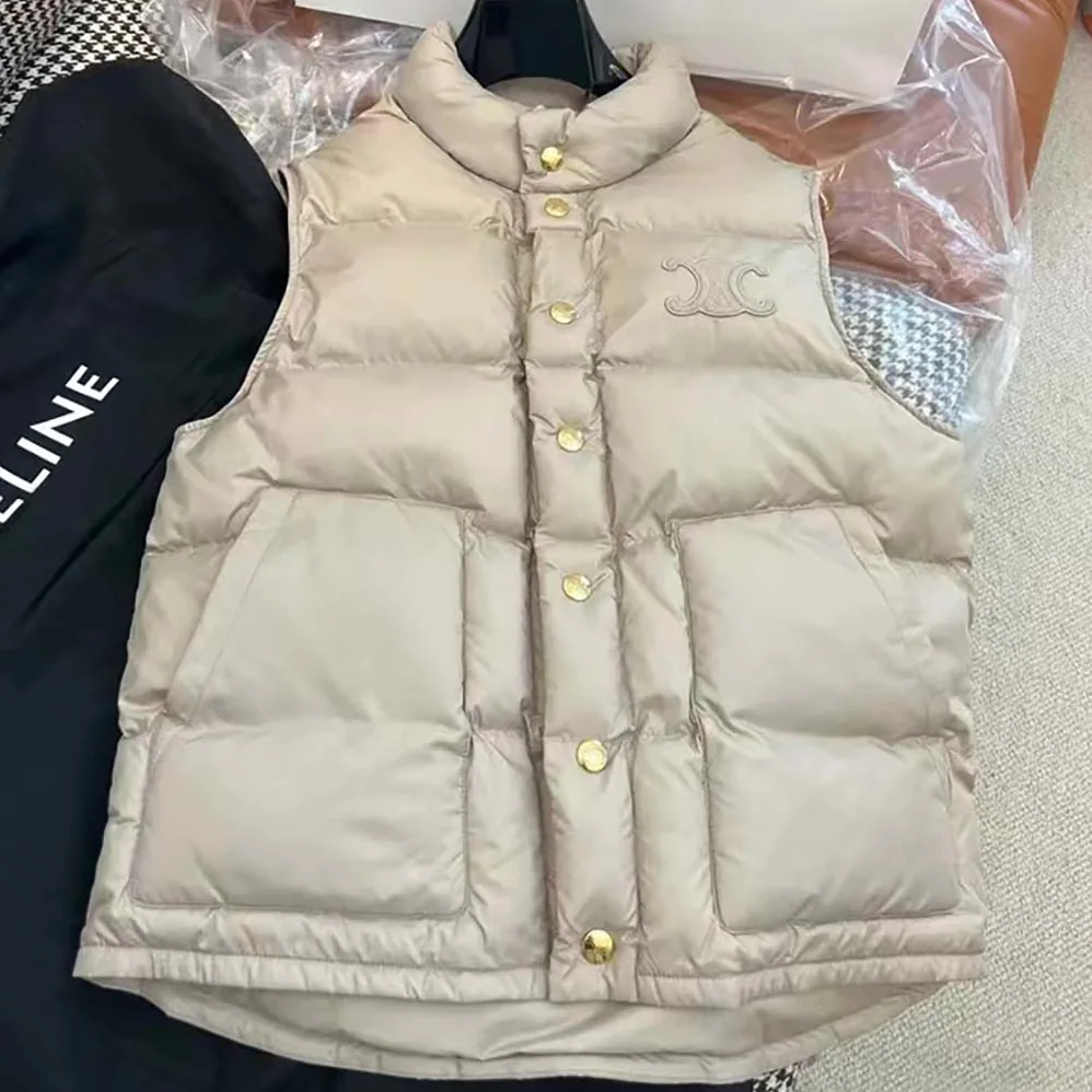 Celine Quilted Blouson Jacket in Lightweight Nylon for Women in Beige Celine Quilted Blouson Jacket in Lightweight Nylon for Women in Beige