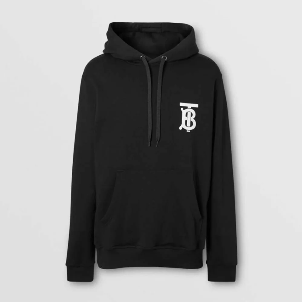 Burberry Monogram Motif Cotton Hoodie for Women in Black
