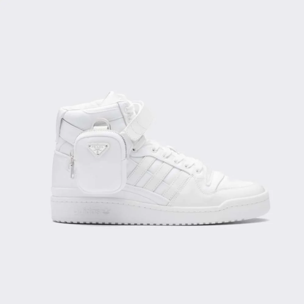 Prada Adidas for Prada Re-Nylon Forum High-Top Sneakers for Women in White