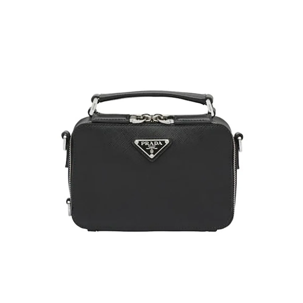 Prada Prada Brique Saffiano Leather Cross-Body Bag for Men in Black