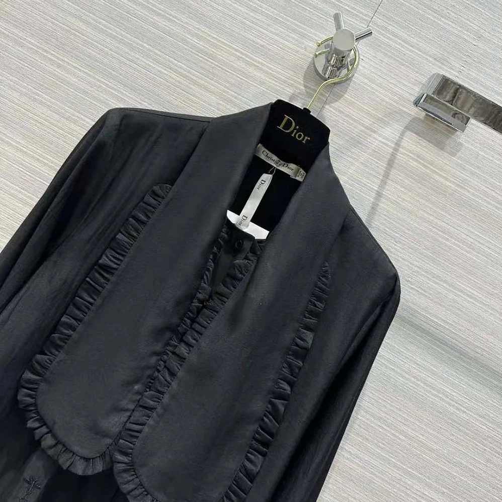 Dior Ascot Blouse Black Silk Twill for Women Dior Ascot Blouse Black Silk Twill for Women