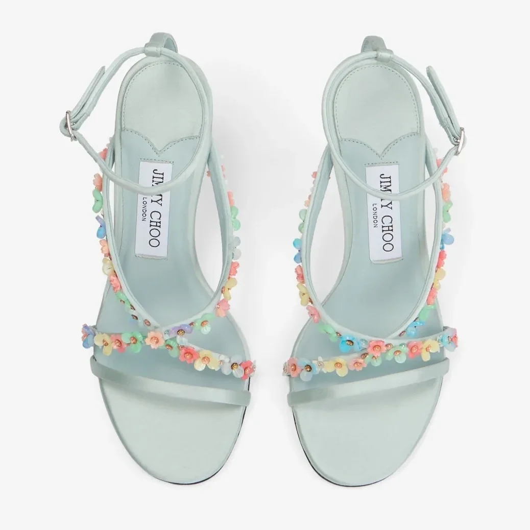 Jimmy Choo Blanche 90 Sandal Light Verde BLANCHE90EQJ Jimmy Choo Blanche 90 Sandal Light Verde BLANCHE90EQJ