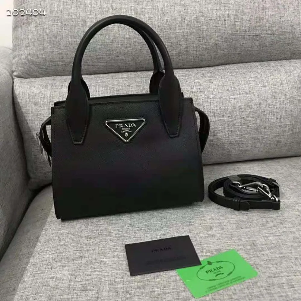 Prada Saffiano leather Prada Kristen Handbag for Women in Black