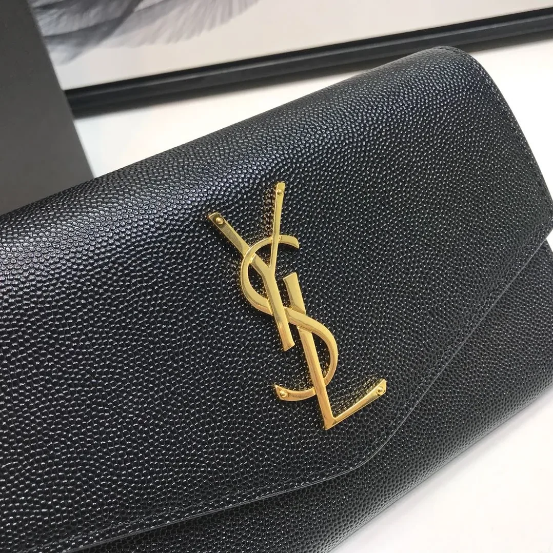 Saint Laurent Uptown Chain Wallet Black in YSL Saint Laurent Uptown Chain Wallet Black in YSL