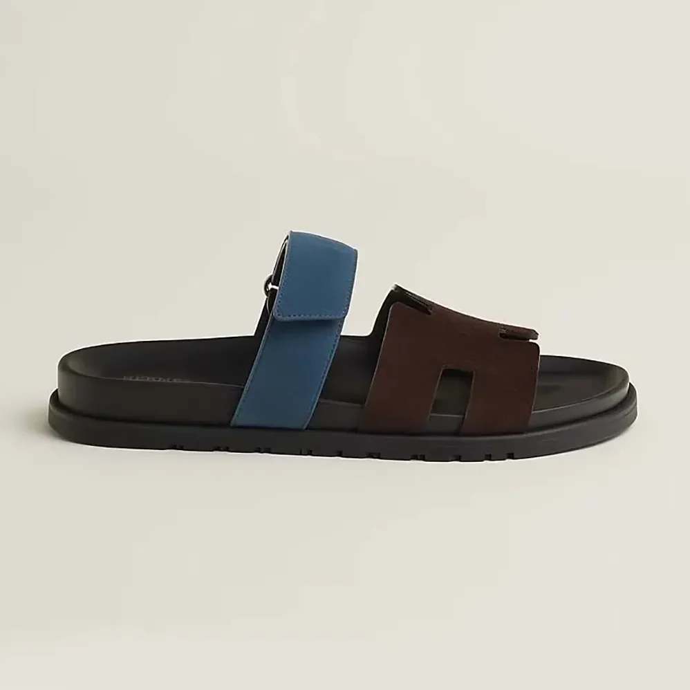 Hermes Chypre Sandal for Unisex in Blue/Brown