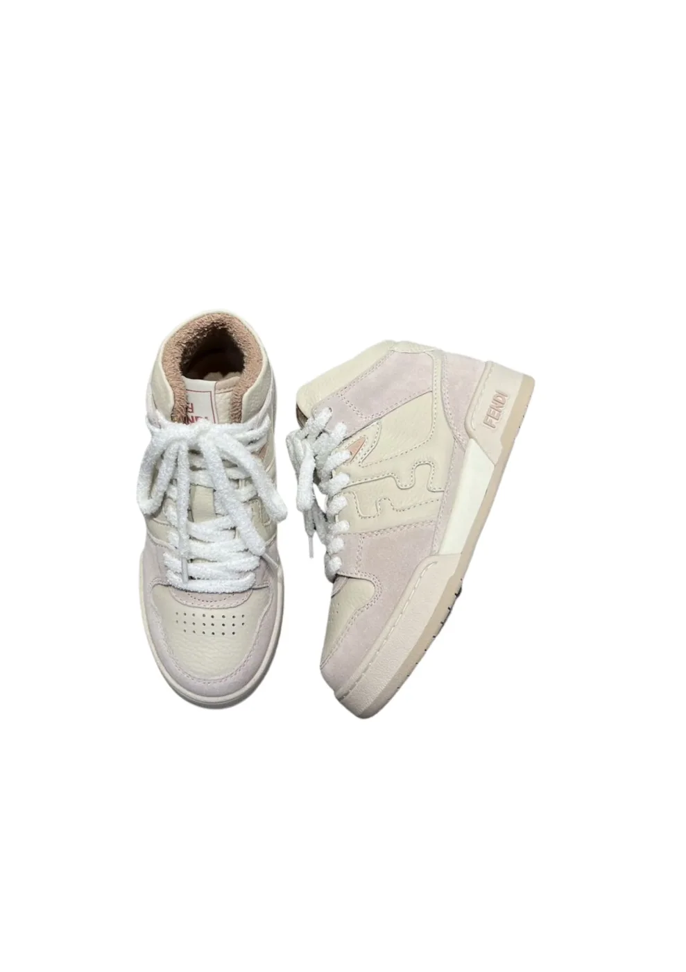 FD Fendi Match Lace-Up High in Top Sneakers Green FD Fendi Match Lace-Up High in Top Sneakers Green