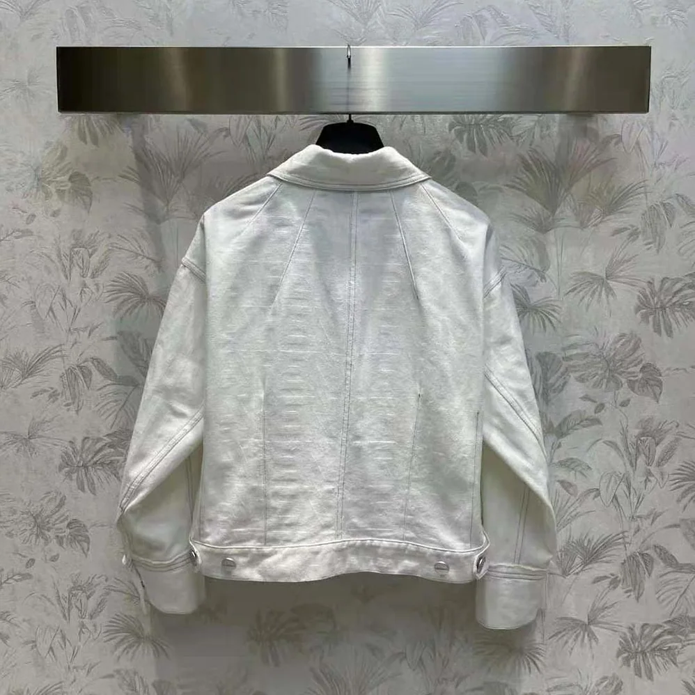Fendi Blouson White Denim Fendi by Marc Jacobs Jacket for Women