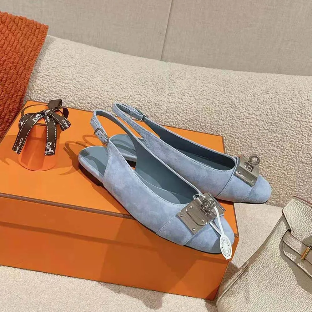 Hermes Innocente Slingback in Suede Goatskin-H241158Z for Women