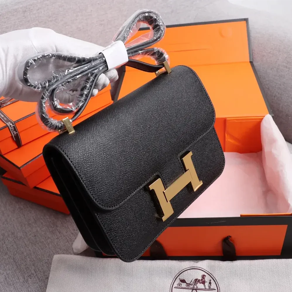 Hermes Constance 18 Bag Epsom Leather for Women in Black/Gold Hermes Constance 18 Bag Epsom Leather for Women in Black/Gold
