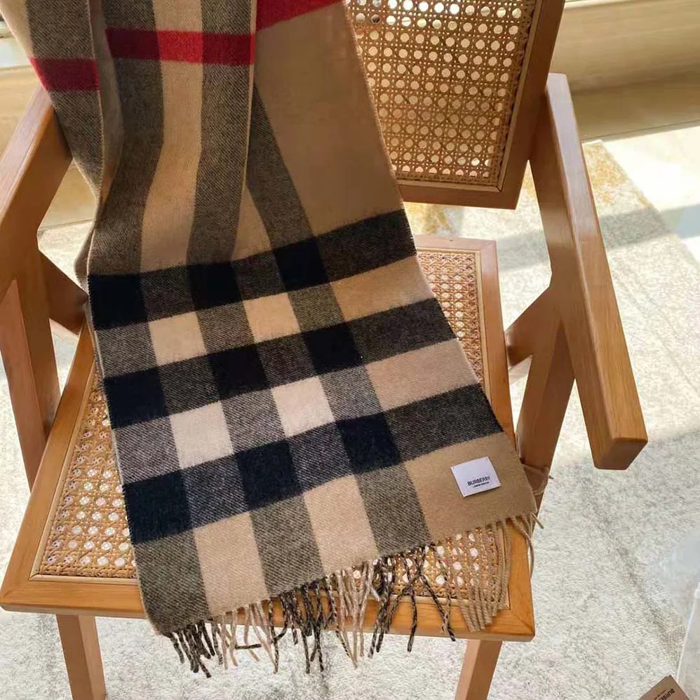 Burberry Reversible Check and Monogram Cashmere Scarf for Women in Brown