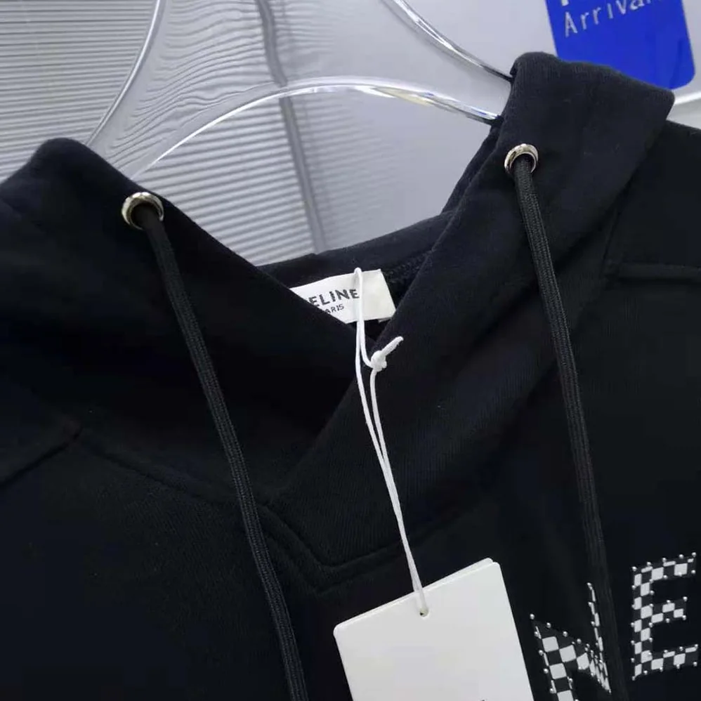 Celine Loose Sweatshirt in Cotton Fleece with Studs for Men in Black Celine Loose Sweatshirt in Cotton Fleece with Studs for Men in Black