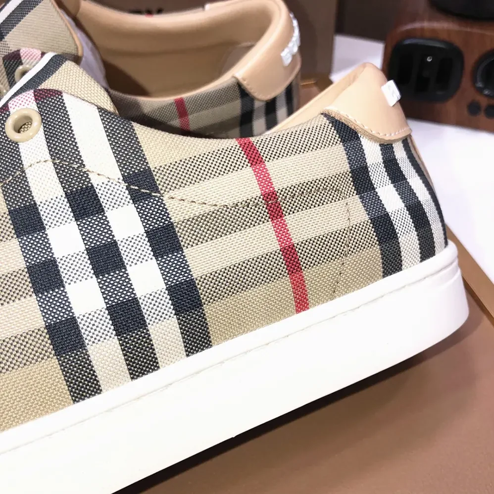 Burberry Check and Leather Sneakers-80497771 for Unisex