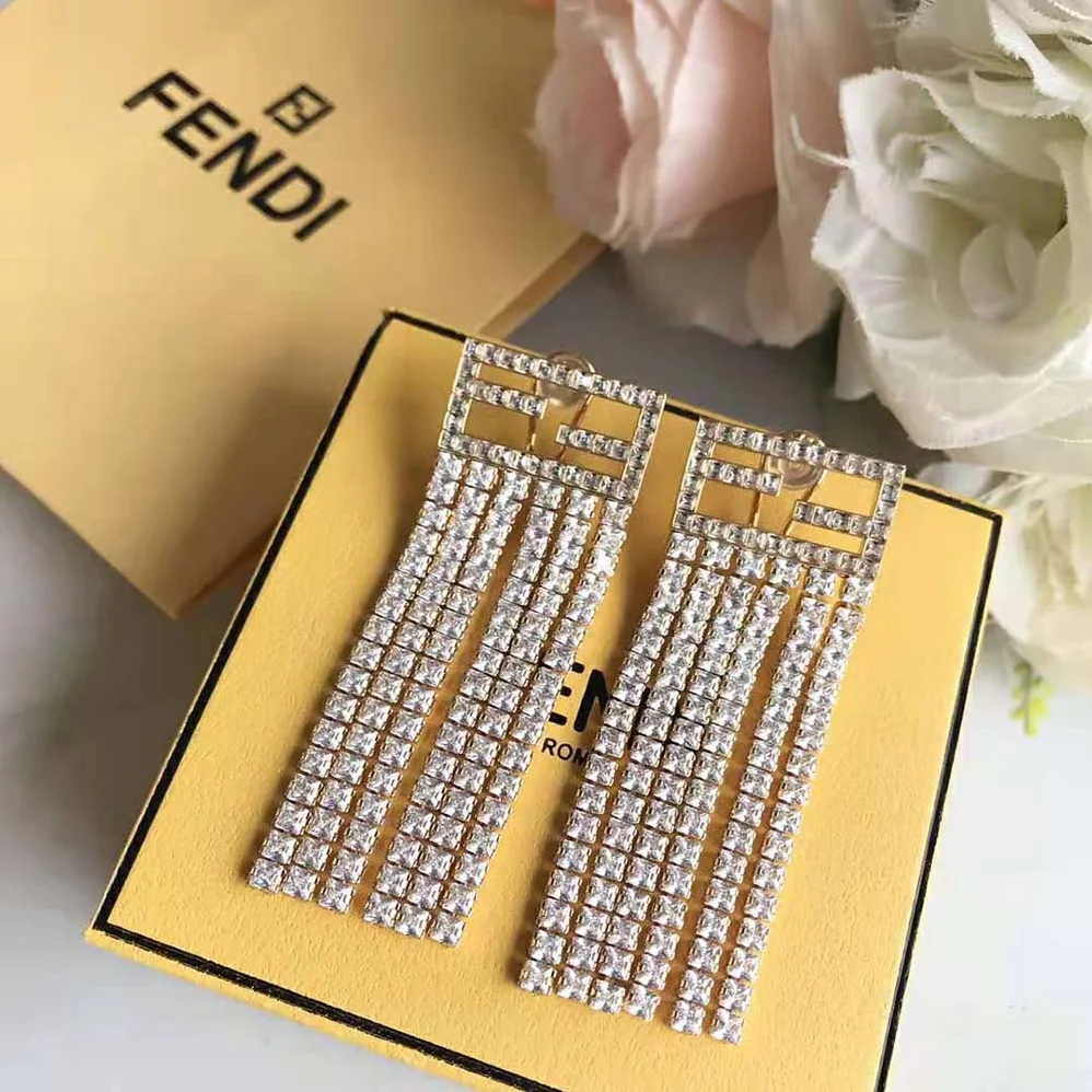 Fendi Baguette Earrings Silver for Women in Colored Earrings Fendi Baguette Earrings Silver for Women in Colored Earrings