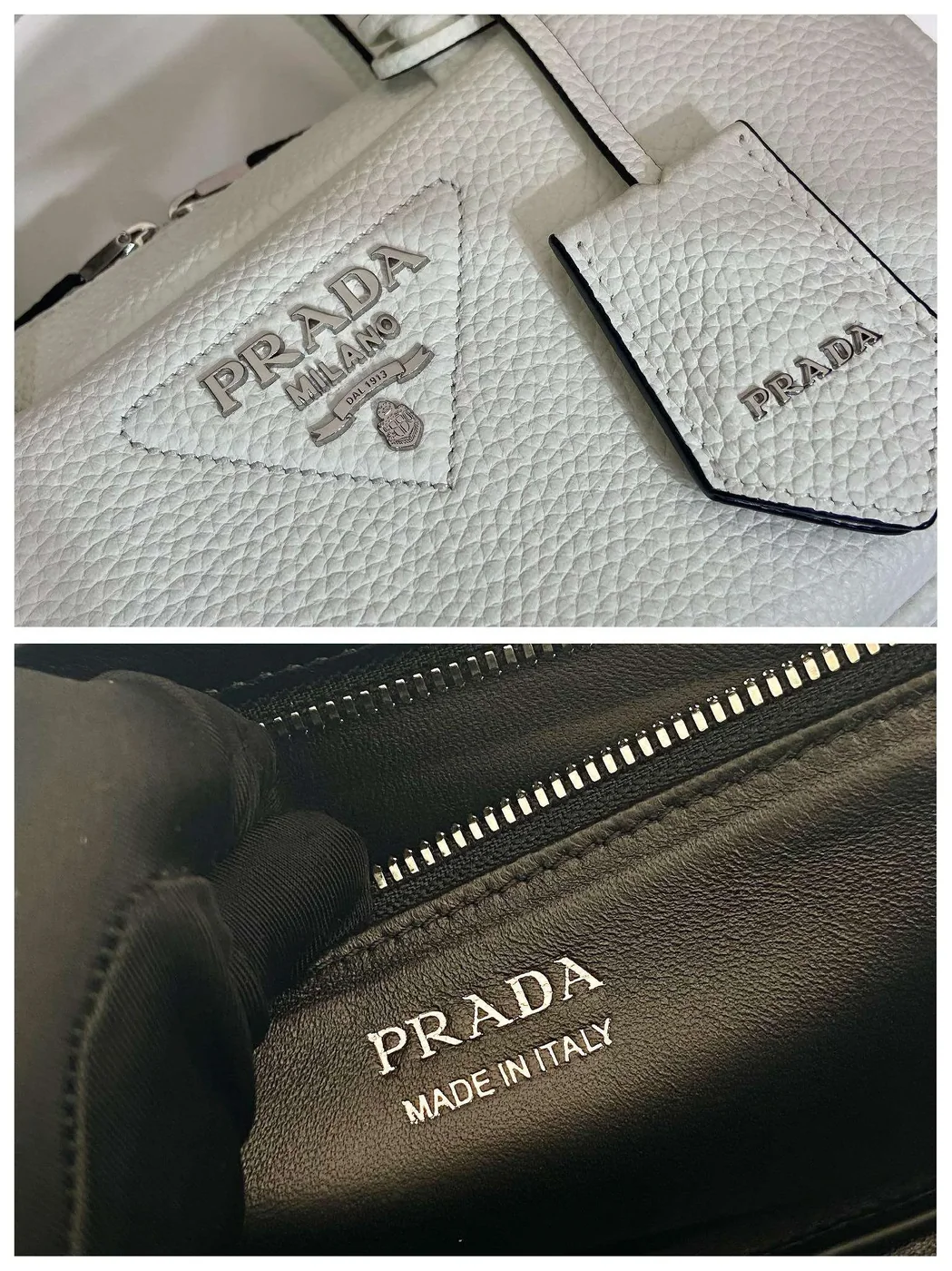 Prada Top-Handle Bag Brown/White/Green Khaki / 1BB102_2DKV_F02Z8_V_3OO Prada Top-Handle Bag Brown/White/Green Khaki / 1BB102_2DKV_F02Z8_V_3OO