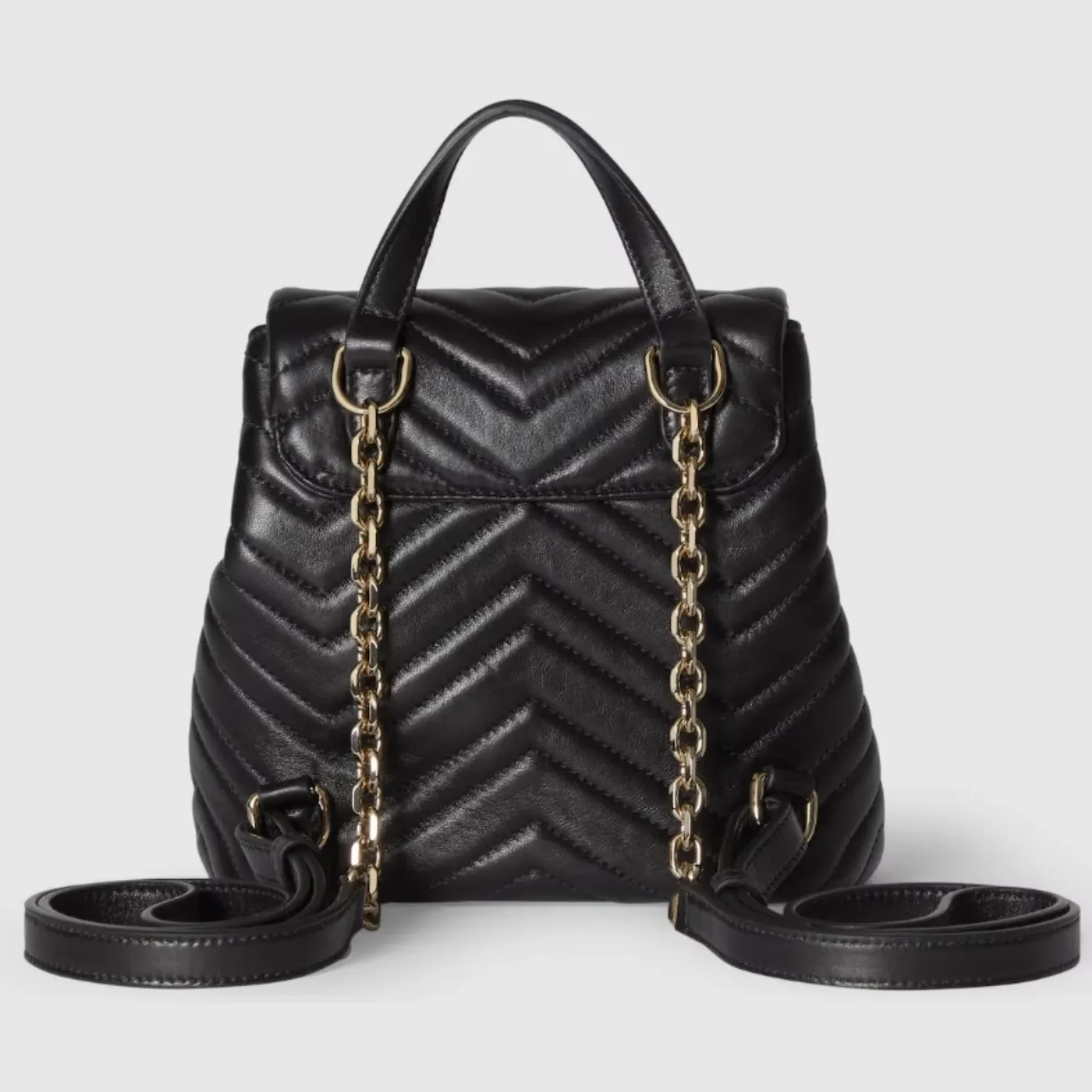 Gucci Marmont Mini Backpack in Black Gold Hardware Gucci Marmont Mini Backpack in Black Gold Hardware