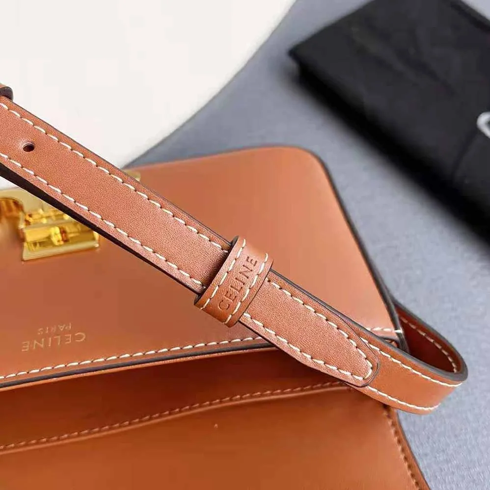 Celine Triomphe Shoulder Bag in Natural Calfskin for Women in Brown Celine Triomphe Shoulder Bag in Natural Calfskin for Women in Brown