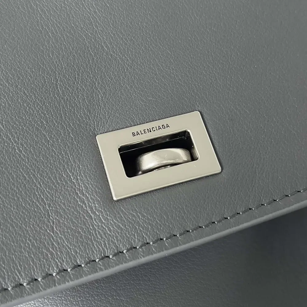 Balenciaga Rodeo Medium Handbag in Grey Smooth Calfskin for Women in Silver