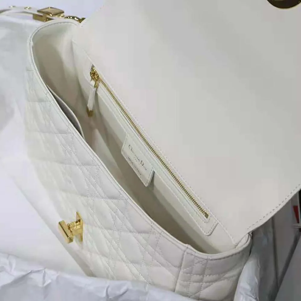 Dior Large Dior Caro Bag Lvory Supple Cannage Calfskin for Women Dior Large Dior Caro Bag Lvory Supple Cannage Calfskin for Women