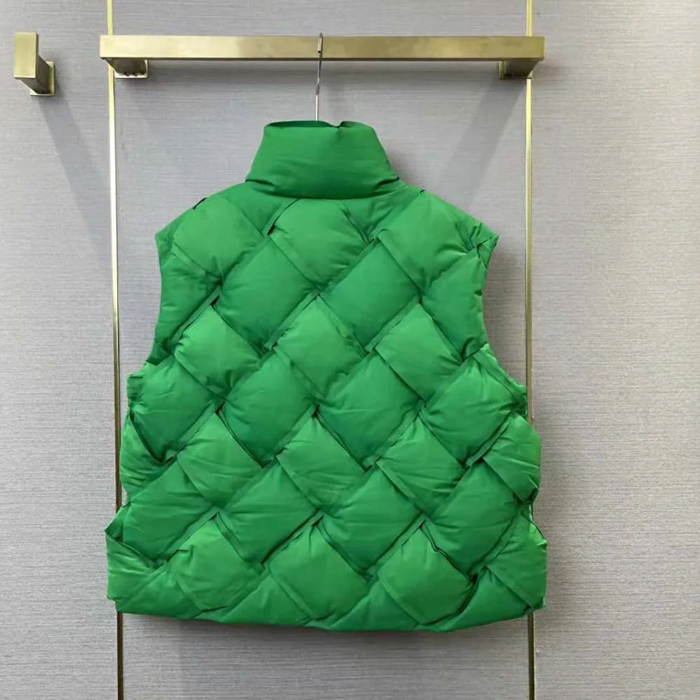Bottega Veneta Intreccio Tech Nylon Vest for Women in Green