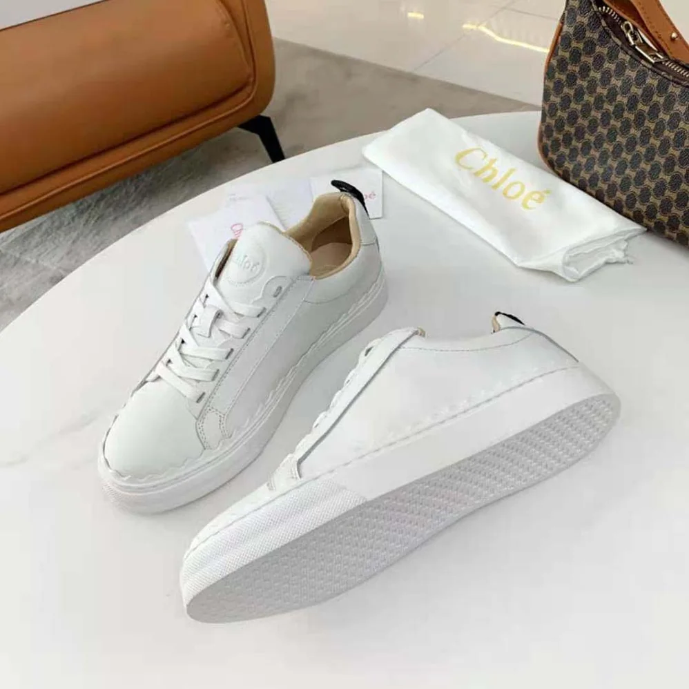 Chloe Lauren Sneaker in Smooth Calfskin for Women in White