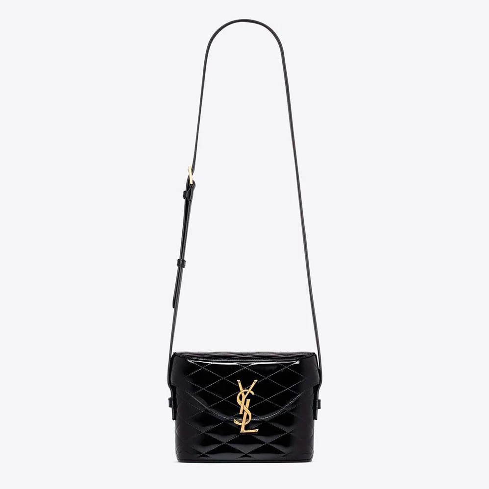 Saint Laurent YSL June Box Bag in Quilted Patent Leather for Women