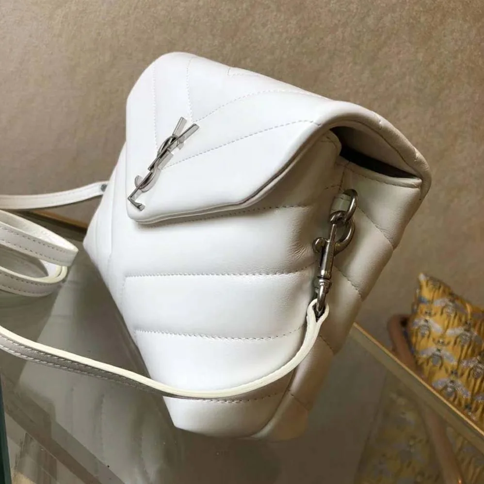 Saint Laurent YSL Small Loulou Bag Y Quilted Leather for Women in White Saint Laurent YSL Small Loulou Bag Y Quilted Leather for Women in White